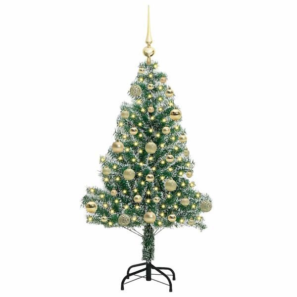 vidaXL Albero di Natale Artificiale Imbiancato con Luci LED 120 cm