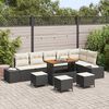 vidaXL Set Divano da Giardino con cuscino 10 pcs Nero polyrattan