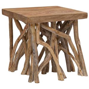 vidaXL Tavolo con Tronchi 40x40x40 cm in Legno di Recupero Misto