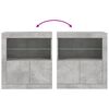 vidaXL Credenza con Luci LED Grigio Cemento 60,5x37x67 cm