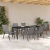 vidaXL Set da Pranzo per Giardino 7 pcs Grigio e Nero