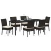 vidaXL Set da Pranzo per Giardino 7 pcs Nero