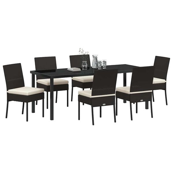 vidaXL Set da Pranzo per Giardino 7 pcs Nero