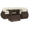 vidaXL Set Divano da Giardino 5 pz con Cuscini Marrone in Polyrattan