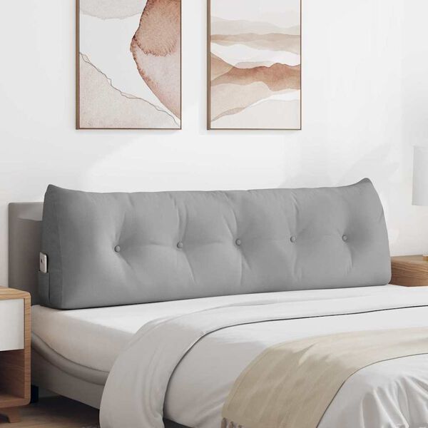 vidaXL Cuscino per Schiena Grigio Nuvola 160 x 24 x 50 cm Tessuto