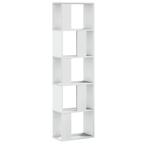 vidaXL Libreria 5 Ripiani Bianca 45x23,5x162,5cm Legno Multistrato