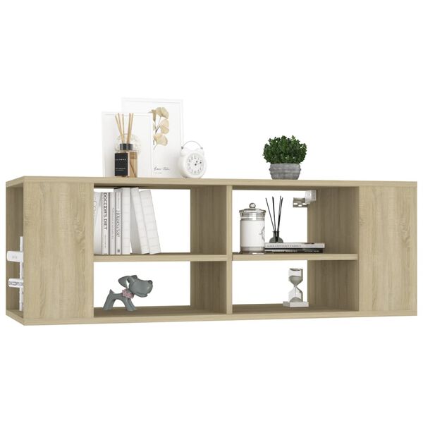 vidaXL Mobile TV da Parete Rovere Sonoma 102x35x35cm Legno Multistrato