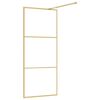 vidaXL Parete per Doccia Walk-in Vetro Trasparente ESG 90x195 cm Oro