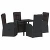 vidaXL Set da Pranzo per Giardino 5 pz Nero polyrattan