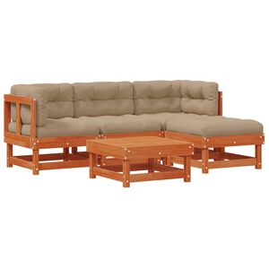vidaXL Set Lounge da Giardino 15 pcs Marrone Cerato