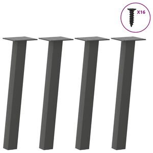 vidaXL Gambe per tavolino 4 pz Antracite 30 cm Acciaio