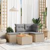 vidaXL Set Divano da Giardino 5 pz con Cuscini Beige Misto Polyrattan