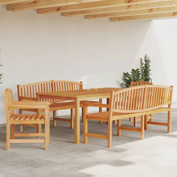 vidaXL Set da Pranzo per Giardino 5 pz in Legno Massello di Teak
