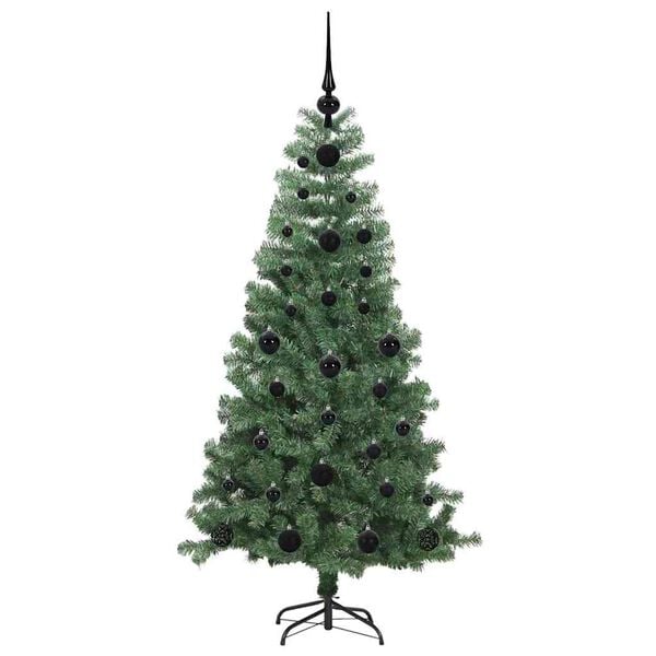 vidaXL Albero di Natale con 150 LED con supporto Verde 120 cm PVC