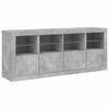 vidaXL Credenza con Luci LED Grigio Cemento 163x37x67 cm