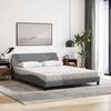 vidaXL Letto con Materasso Dover Grigio Chiaro160x200 cm Tessuto