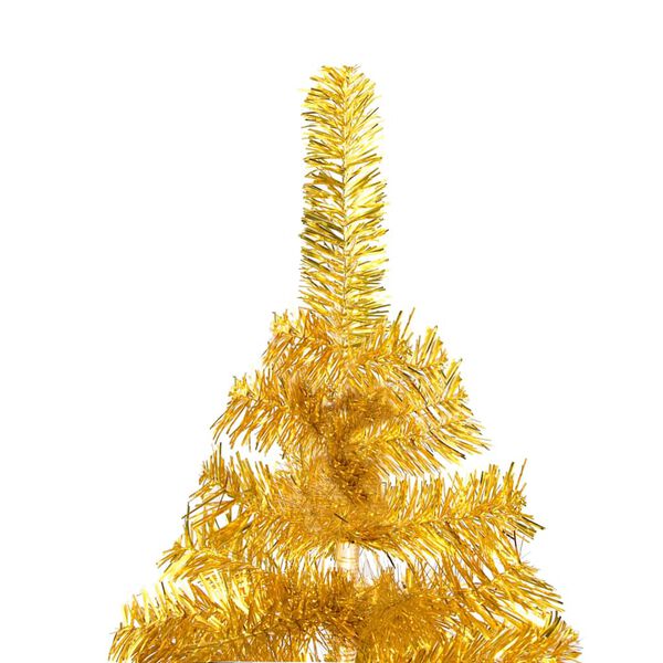 vidaXL Albero di Natale Preilluminato con Palline Oro 210 cm PET