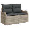 vidaXL Set Divano da Giardino Grigio chiaro 55 x 55 x 37 cm polyrattan
