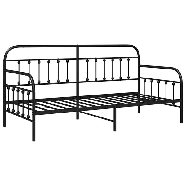 vidaXL Struttura per letto di giorno Nero 90 x 200 cm