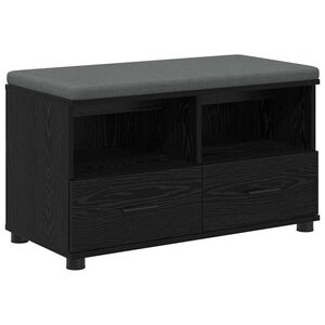 vidaXL Panca per ingresso Rovere Nero 80 x 38 x 46 cm