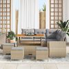 vidaXL Set Divano da Giardino 9 pcs Beige e Grigio Chiaro polyrattan