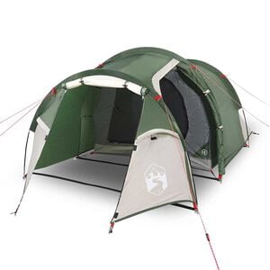 vidaXL Tenda da Campeggio a Tunnel per 3 Persone Verde Impermeabile