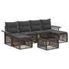 vidaXL Set Divano da Giardino 7 pz Grigio polyrattan