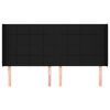 vidaXL Testiera ad Orecchio Nera 163x16x118/128 cm in Tessuto