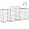 vidaXL Cesti Gabbioni ad Arco 12 pz 200x50x80/100 cm Ferro Zincato