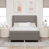 vidaXL Letto con molle e materasso Grigio Scuro 90x190 cm Tessuto