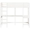 vidaXL Letto Soppalco con Scrivania Bianco 75x190 cm Massello Pino