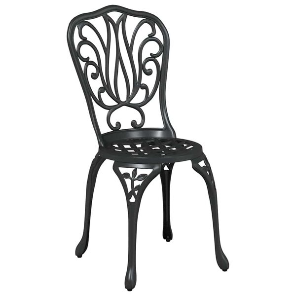 vidaXL Set Bistro da Giardino 3 pcs Nero Alluminio