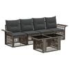 vidaXL Set Divano da Giardino 5 pz Grigio e Grigio Scuro polyrattan