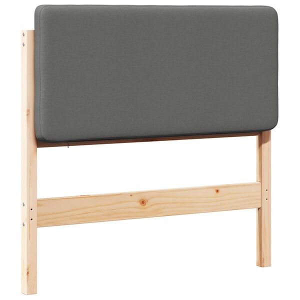 vidaXL Testiera imbottita Marrone e Grigio Chiaro 80 cm Pino massello