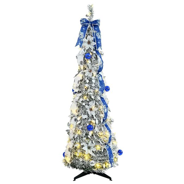 vidaXL Albero di Natale artificiale con 100 LED Bianco 150 cm PVC