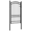 vidaXL Cancello per recinzione EMMEN con parte superiore ad arco in acciaio 100x123,5 cm Nero