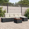 vidaXL Set Divano da Giardino 6 pcs Nero e Crema polyrattan