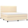 vidaXL Giroletto a Molle con Materasso Crema 180x200 cm in Tessuto