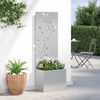 vidaXL Schermo per privacy in giardino Floreale Argento 50 x 140 cm