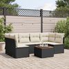 vidaXL Set Divani da Giardino con Cuscini 7pz Nero Polyrattan