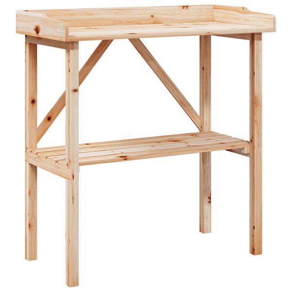 vidaXL Tavolo Piante con Ripiano 78x38x,82,5cm Legno Massello di Abete