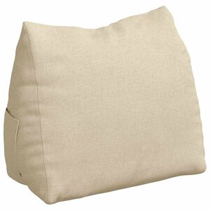 vidaXL Cuscino per Schiena Crema 60 x 20 x 50 cm Tessuto