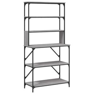 vidaXL Scaffale Cucina 6 Ripiani Grigio Sonoma 90x40x180cm Multistrato
