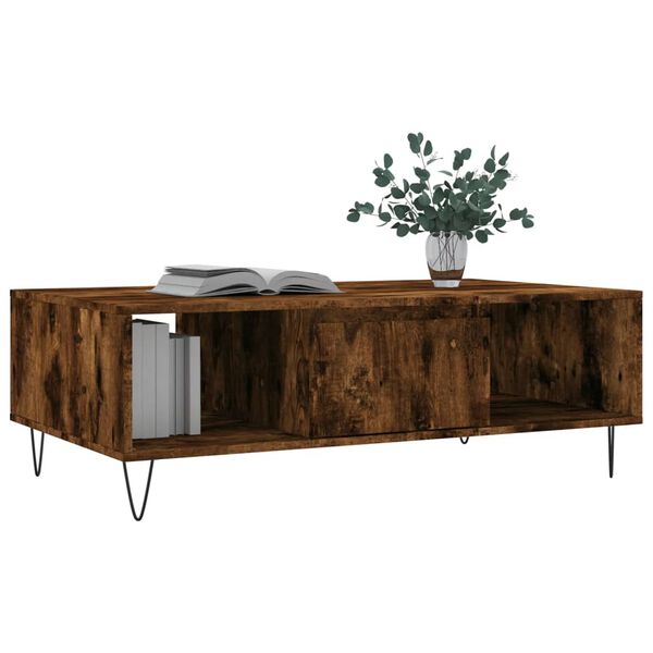 vidaXL Tavolino da Salotto Rovere Fumo 104x60x35 cm Legno Multistrato