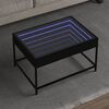 vidaXL Tavolino da Salotto con LED Infinity Nero 70x50x41 cm