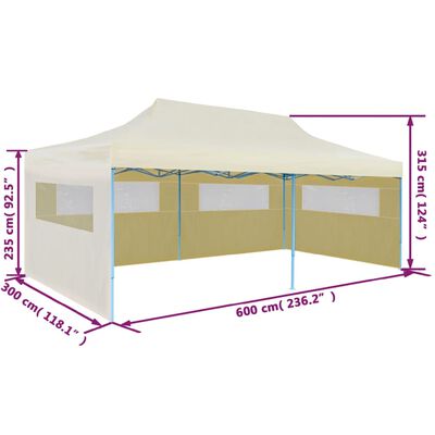 vidaXL Tenda per Feste Pop-Up Pieghevole Crema 3 x 6 m