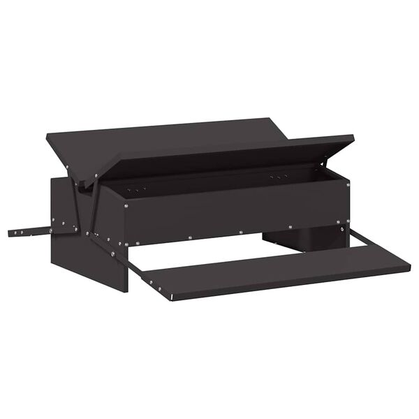 vidaXL Mangiatore a Pedale per Pollo Nero 75 x 53 x 20,5 cm