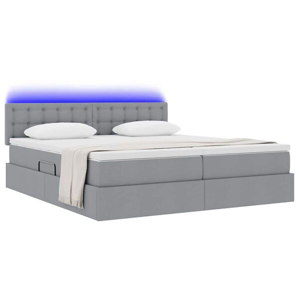 vidaXL Letto con testiera Grigio chiaro 180 x 200 cm Tessuto