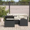 vidaXL Set Divano da Giardino con cuscino 5 pcs Nero Poly Rattan