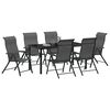 vidaXL Set da Pranzo per Giardino 7 pcs Grigio Poly Rattan